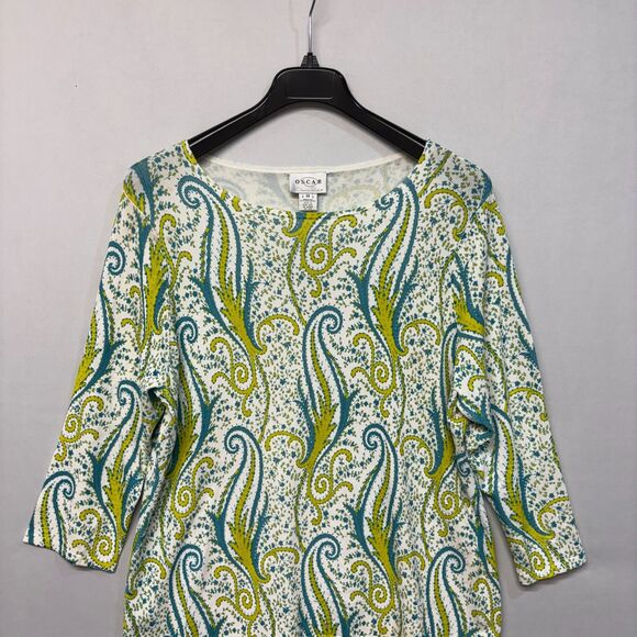 NWT Oscar de la Renta Women 3/4 Sleeve Knit Top Blouse Shirt 2X Floral D045 -6 - Picture 11 of 16